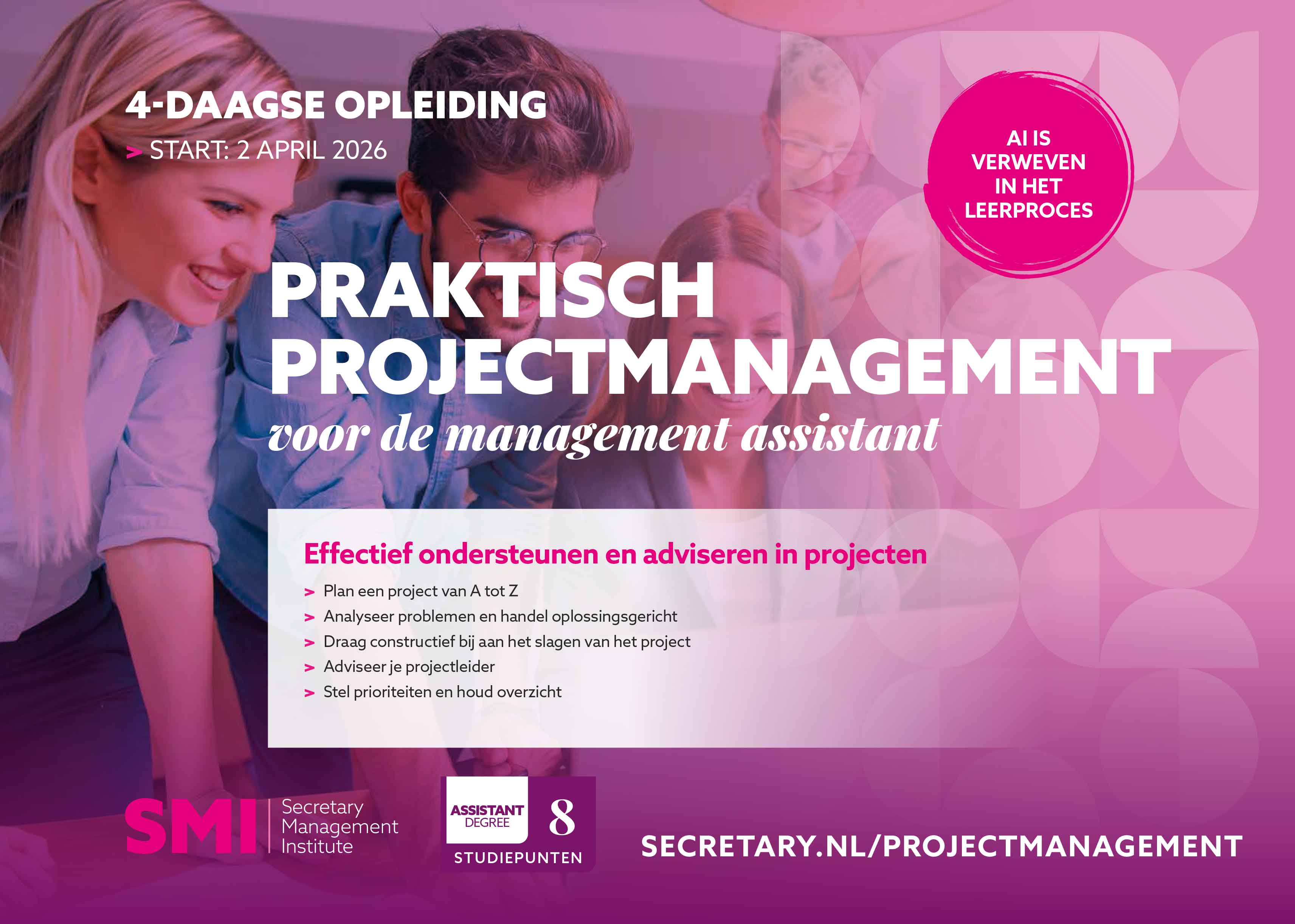 Opleiding Praktisch projectmanagement voor de management assistant